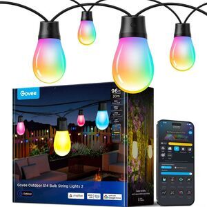 *Read* Govee S14 Bulb Outdoor String Lights 2, 96ft Smart RGBIC Needs Repair